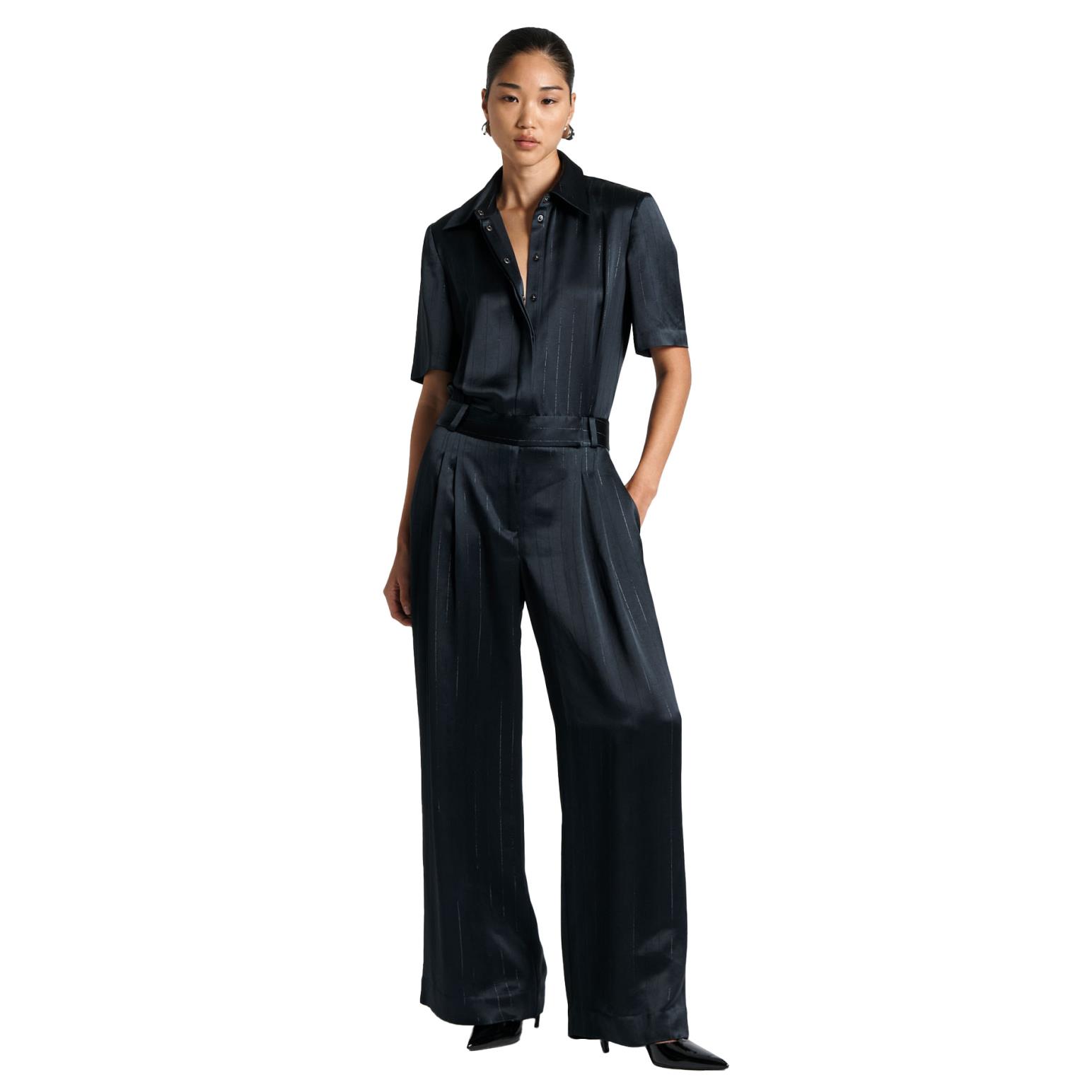 Cue Lurex Pinstripe Jumpsuit